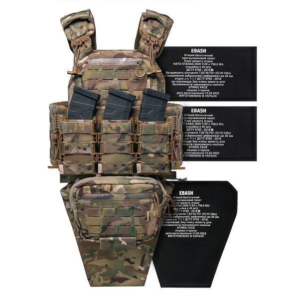 Модульный набор плитоноски E-TAC "Assault Kit": Подсумки под магазин 3 шт, напашник, аптечка и фартух 1 M в бока 2 Assault_Kit3-M+1_2 фото