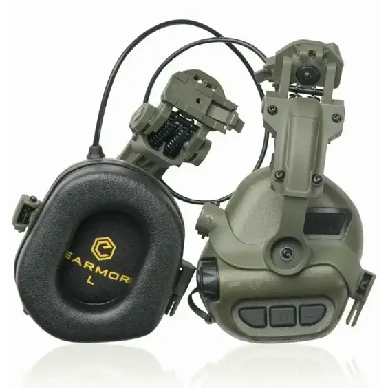 Тактические наушники EARMOR M32H с креплениями под каску ОЛИВА "ЧЕБУРАШКА" 2745941420 фото