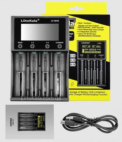 LiitoKala Lii-M4S интеллектуальное зарядное устройство для АА, ААА, 18650, 26650 Li-ion, Ni-MH/Ni-Cd  123415152 фото