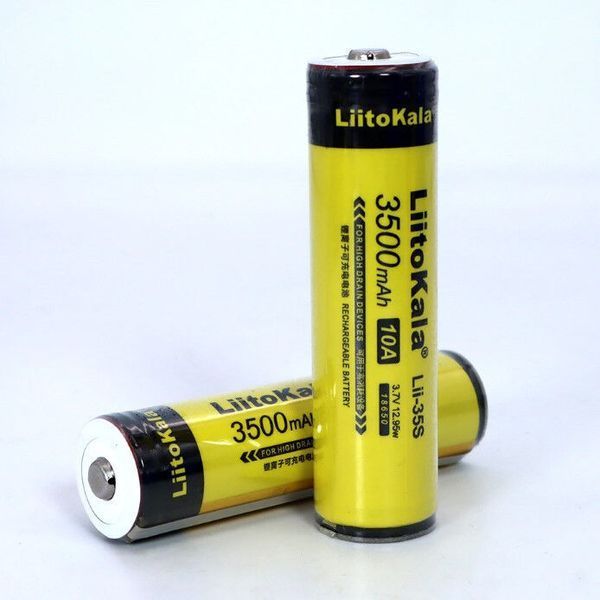 Литий-ионный аккумулятор 18650 LiitoKala Lii-35S с защитой ёмкостью 3500мАч с плоским контактом 10А 3,7В. 27459414305 фото